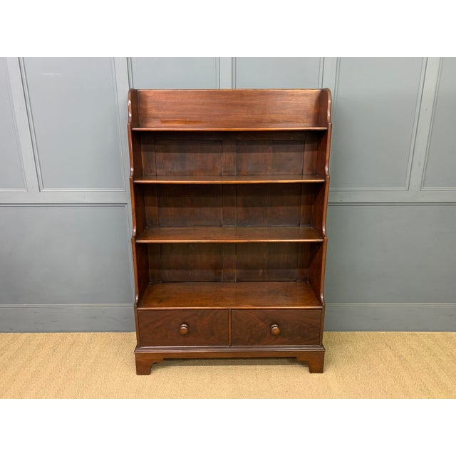 Late 19th Century Victorian Mahogany Waterfall Open Bookcase, 1880 For Sale - Image 5 of 15