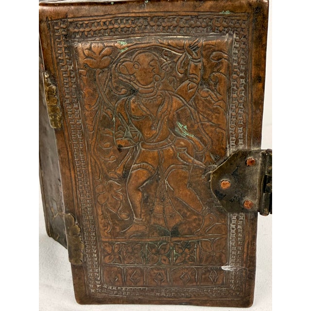 Bronze Early Indian Bronze Betel Paan Box With Hanuman & Figural Relief Decoration, 18th Century For Sale - Image 8 of 8