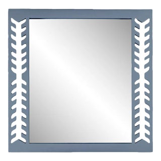 Fleur Home Audubon Spruce Square Mirror in Bachelor Blue, 24x24 For Sale