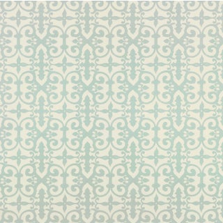 Schumacher Ferne Park Wallpaper in Orpington Blue For Sale