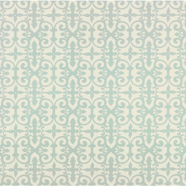 Schumacher Ferne Park Wallpaper in Orpington Blue For Sale