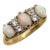 1900-1909 Edwardian 18k Gold Opal and Diamond Three-Stone Ring, Size 7 For Sale