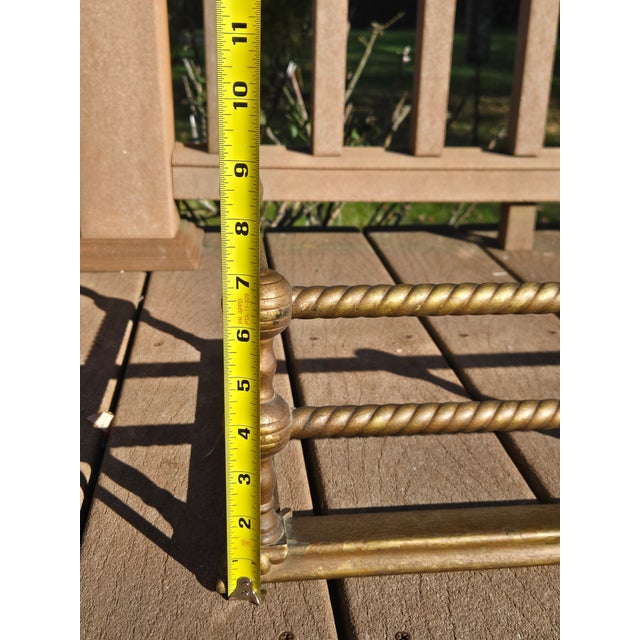 19th Century Victorian 42" Brass Fireplace Fender For Sale - Image 4 of 15