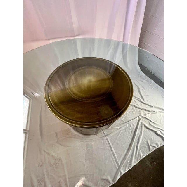 1970s Mastercraft Brass Drum Base Dining Table Base Only For Sale - Image 5 of 6