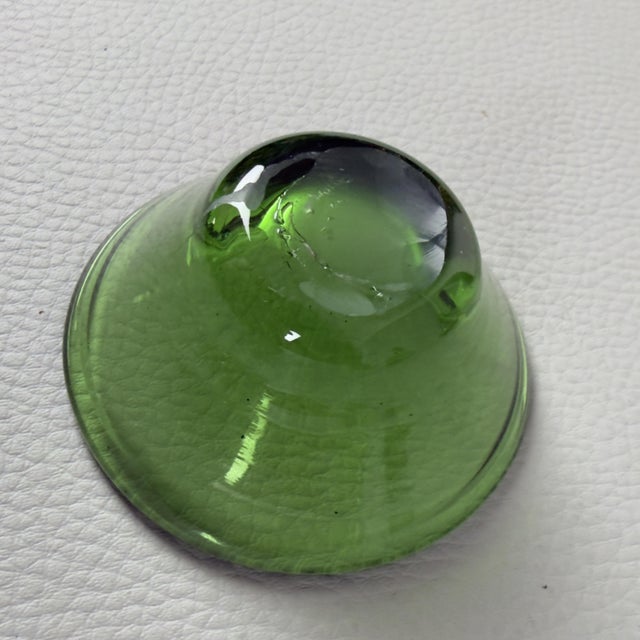 Wood Murano Glass Oil and Vinegar Set in Emerald Green, 1970s, Set of 6 For Sale - Image 7 of 11
