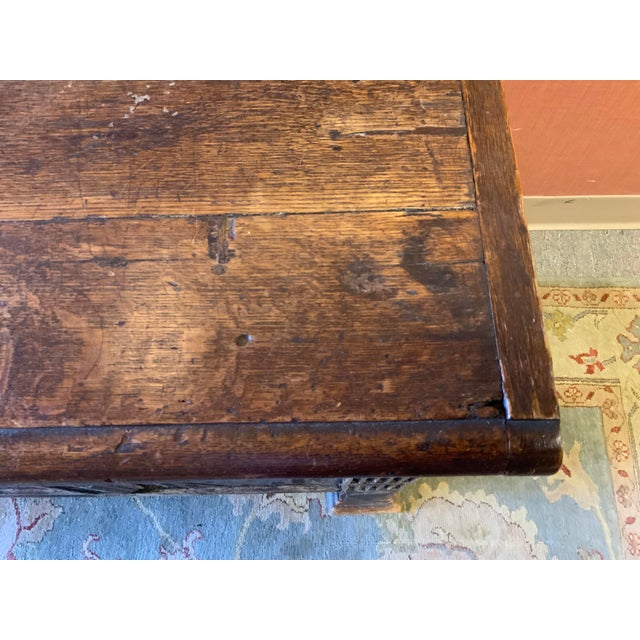 18th Century Antique Carved Oak Blanket Chest For Sale - Image 5 of 16