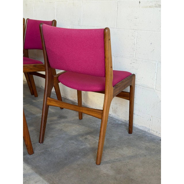 Rosewood Dining Chairs in Style of Erik Buch Upholstered Mid-Century Seating Set of 6 Denmark 1960s For Sale - Image 9 of 10