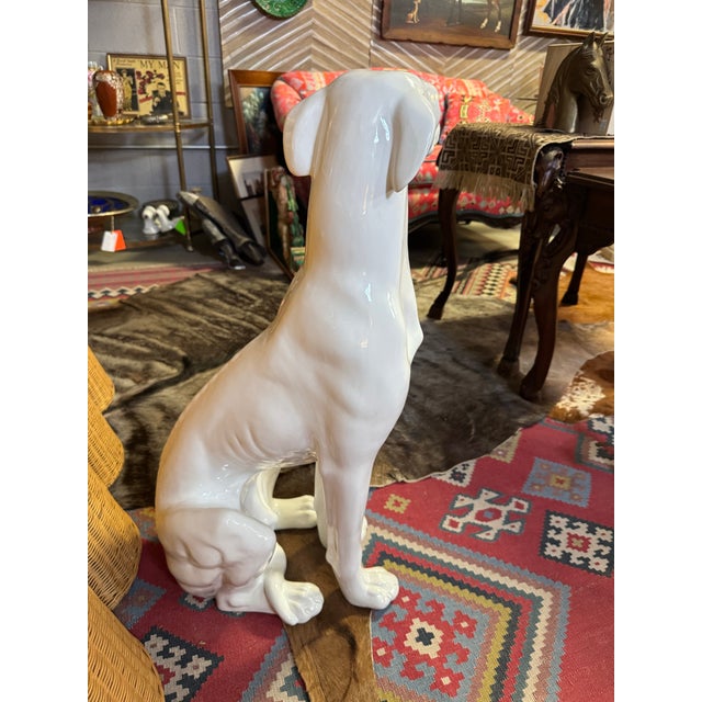 Vintage Italian Midcentury Style Life-Size Ceramic Greyhound Dog For Sale In Pittsburgh - Image 6 of 12