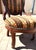 French Antique Carved Mahogany Accent Chair With Striped Floral Upholstery. For Sale - Image 3 of 7