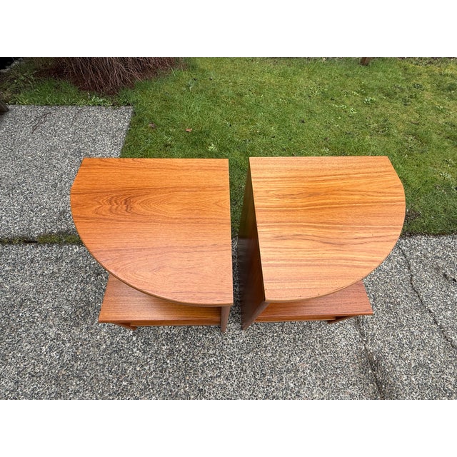 1980s 1980s Pair of Mid Century Modern Danish Teak Night Stand For Sale - Image 5 of 9