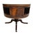1940s Mahogany & Brass Round Drum Coffee Table W/ Inlaid Leather by Weiman (Signed) For Sale - Image 4 of 9