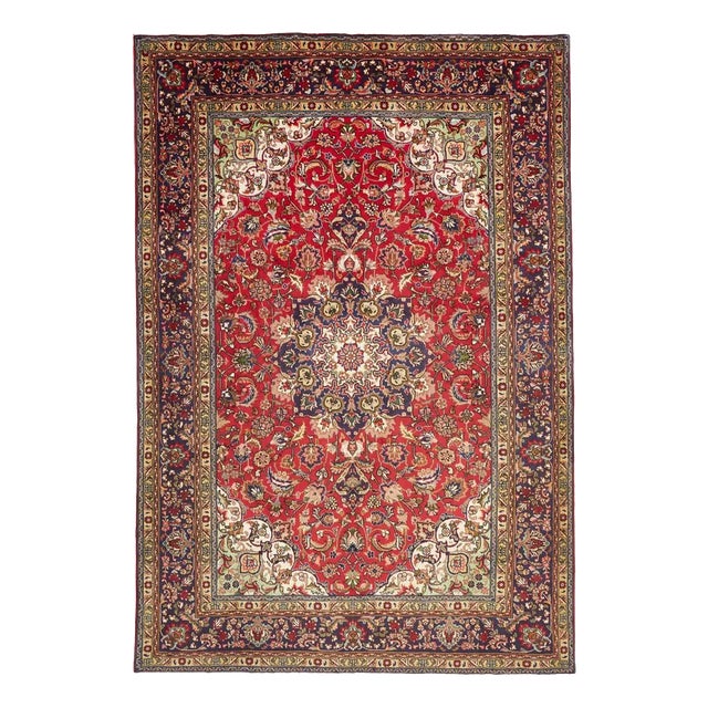Middle Eastern Hand-Knotted Tabriz Rug For Sale