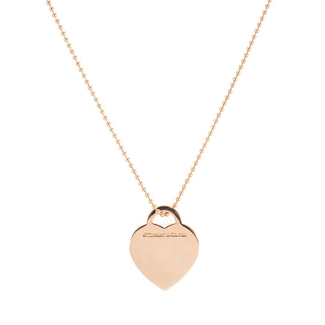 Tiffany and Co. Tiffany & Co. Return to Tiffany Large Heart Tag 18k Rose Gold Pendant Necklace For Sale - Image 4 of 8