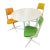 1960s Mid Centiury Modern Dining Table and 3 Colorful Chairs by Daystrom For Sale