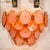 Metal Pair of Modernist 14-Disc Sconces in Hand-Blown Murano Smoked Apricot Glass For Sale - Image 7 of 12