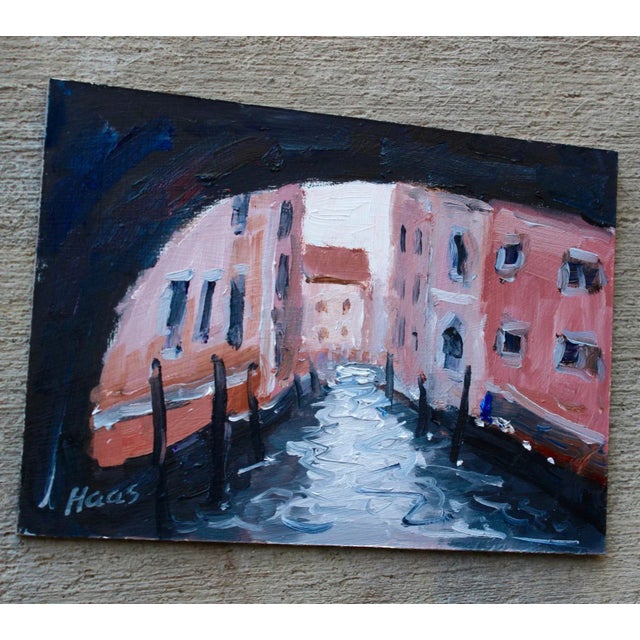 "Under the Bridge, Venice" Contemporary Italian Landscape Oil Painting For Sale - Image 12 of 12