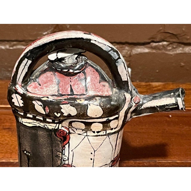 Contemporary Late 20th CenturyGerry Wallace Signed Ceramic Teapot Sculpture Whimsical Art Pottery For Sale - Image 3 of 8