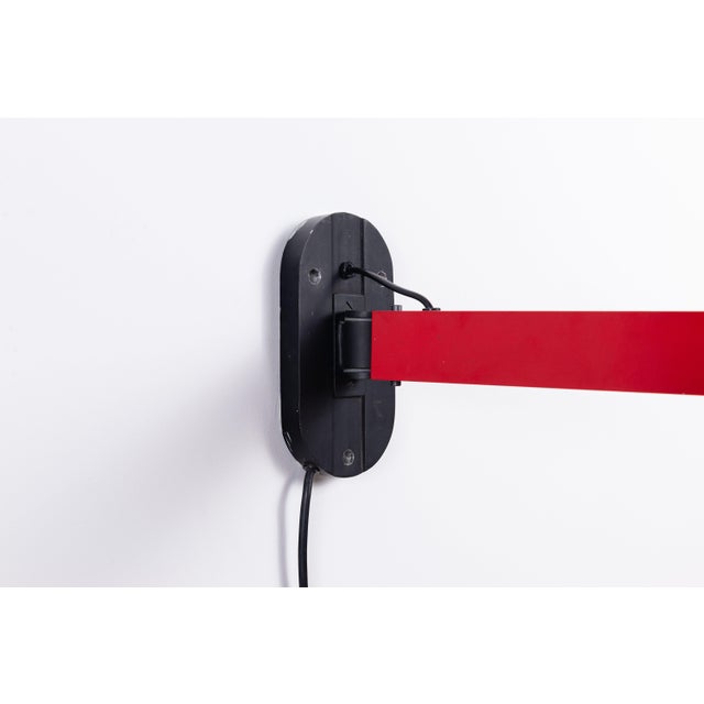 Postmodern Extendable Wall Lamp in Red Metal, 1970s For Sale - Image 11 of 14