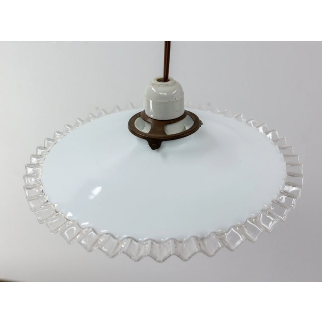 Glass French Counter Weight Ceiling Lamp in Glass, 1900s For Sale - Image 7 of 9