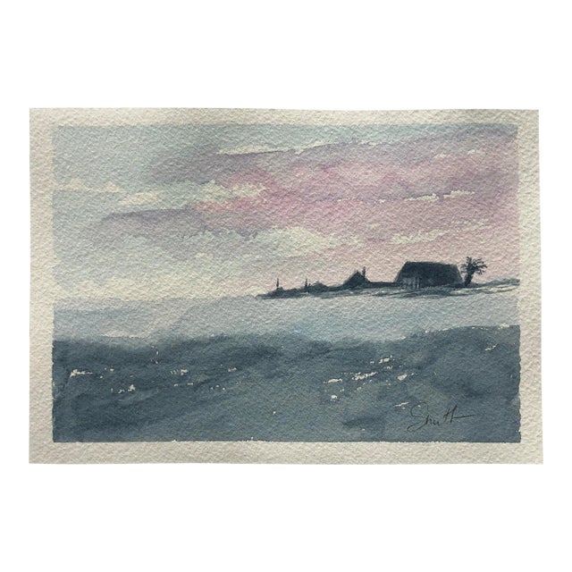 “As Day Wanes” Signed Original Watercolor Painting by Nancy Smith For Sale