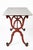 Red French Bistro Table by Delpeche Freres, Marble Top, Cast Iron Base, Circa 1900 For Sale - Image 8 of 11