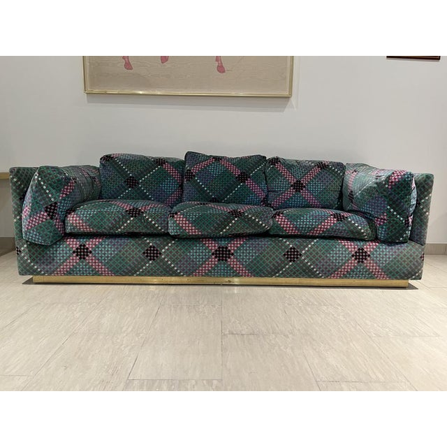 Set of Velvet and Brass Sofas by Ken Scott, 1970s For Sale - Image 14 of 18