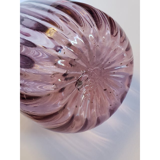 1920s Attr Vittorio Zecchin Small Soffiato Glass Vase Amethyst For Sale - Image 9 of 11