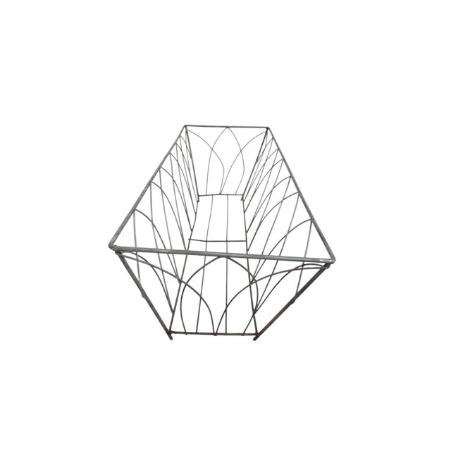 1980s Vintage Large Gothic Black Wire Cathedral Arch Planter Window Box Architectural For Sale - Image 5 of 5