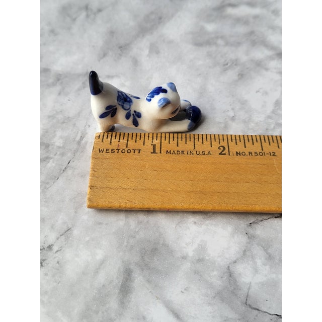 Set of 2, 1980s Ceramic Blue and White Cat For Sale - Image 13 of 13