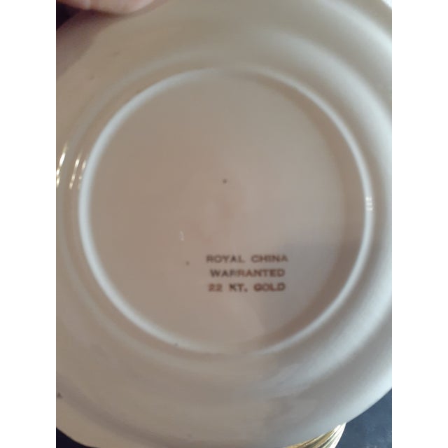 These are EXQUISITE vintage Imperial 22K Gold Gilded Sabin China 8" Salad Plates Set of 8. All 8 plates have matching...