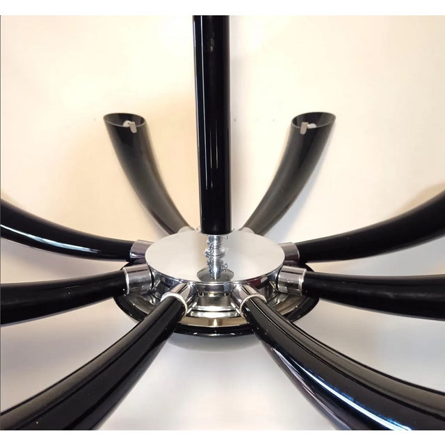 Murano Glass Nero Infinito Ceiling Light by Seguso For Sale - Image 10 of 12