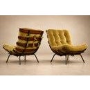 Olive Pair of Costela Armchairs in Brazilian Hardwood & Olive Mohair, Martin Eisler, Brazil, 1956 For Sale - Image 8 of 18