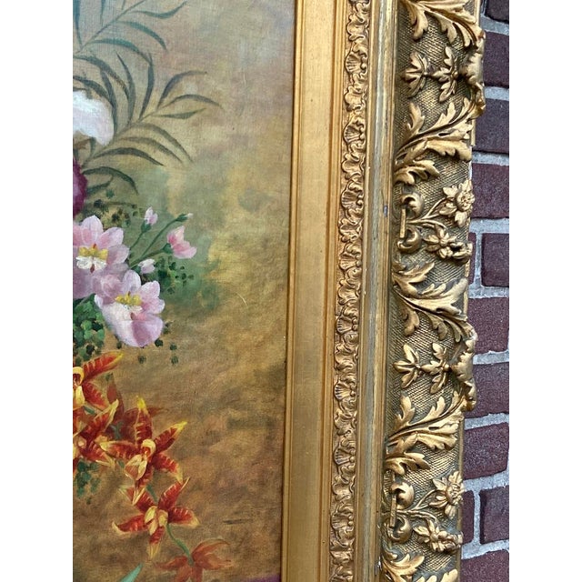 Late 19thC Cussenneers Floral Oil Painting Frame For Sale - Image 12 of 17