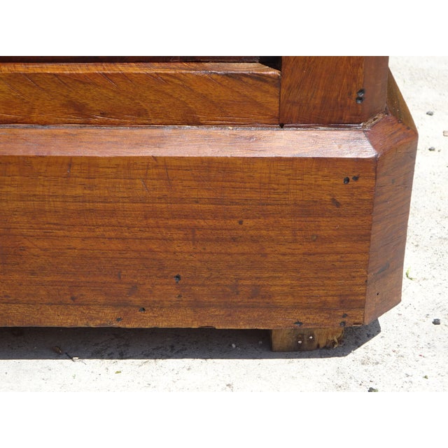 Brown Louis Philippe Bedside Table in Walnut and Burr Walnut For Sale - Image 8 of 18