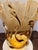 Mid-Century Modern Vintage Mid Century Murano Amber Art Glass Ruffled Vase Applied Trail 15" For Sale - Image 3 of 8