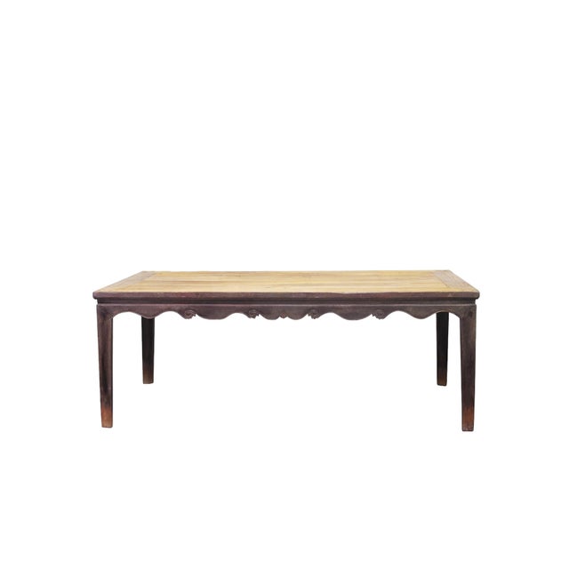 Antique Elm 82" Long Dining Table For Sale