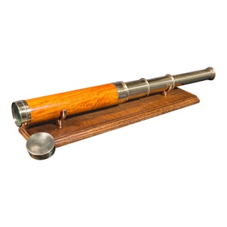 Antique Three-Draw Telescope, English, Walnut, Brass, Navigation, Georgian, 1790 For Sale