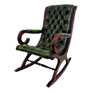 Vintage Chesterfield Rocking Chair, 2000s For Sale
