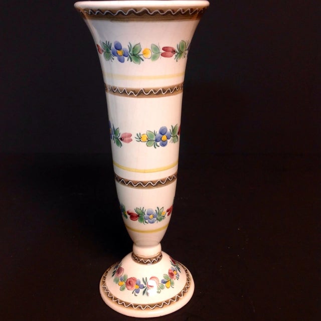 Vintage Hand Painted Keramik Austria Vase. A beautiful piece featuring a multi-colored pattern.
