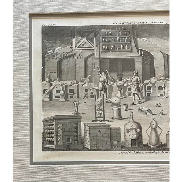Nathaniel Parr Engraving 1751 for J. HInton's New Dictionary of Arts & Sciences. Chemical Laboratory For Sale - Image 10 of 12