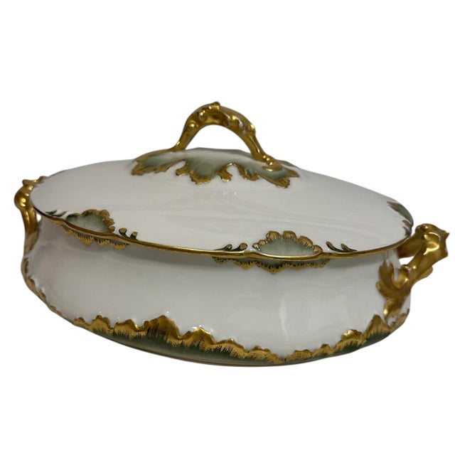 Antique Haviland Porcelain Round Covered Vegetable Server For Sale In Birmingham - Image 6 of 11