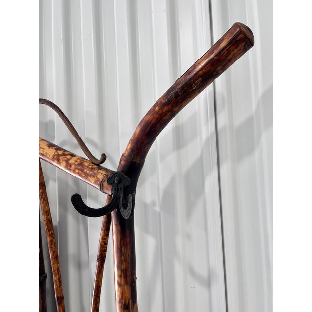 Antique Late 1800s English Scorched Bamboo Chinoiserie Hall Tree For Sale - Image 17 of 18