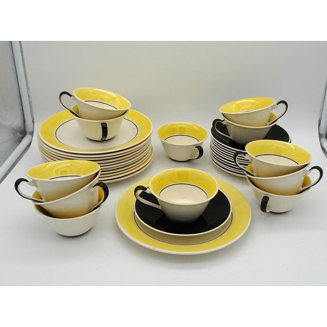 Art Deco Dutch Ineke Service Set by Edmond Bellefroid for Petrus Regout Maastricht Koninklijke Sphinx, 1933, Set of 39 For Sale - Image 3 of 18