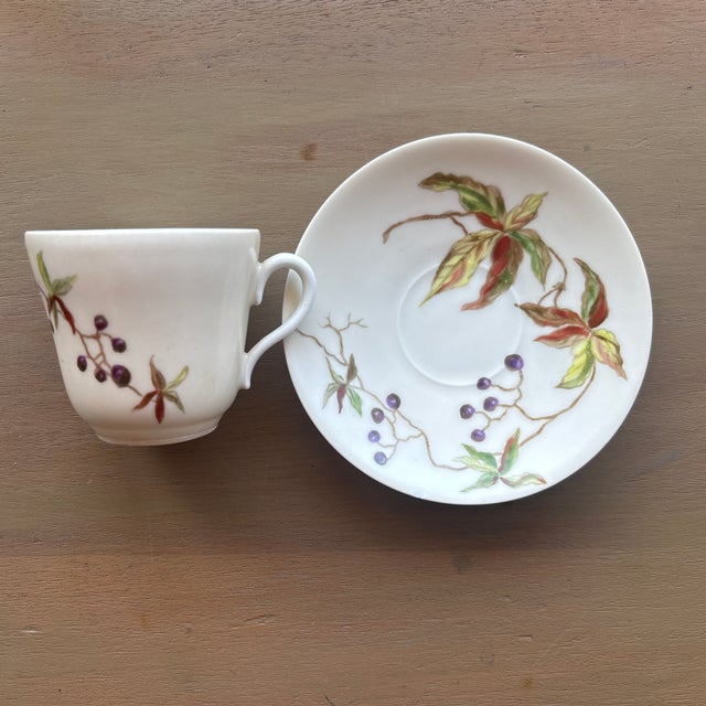 Circa 1782 Antique Sevres Hard Paste Porcelain Tea Cup and Saucer With Hand Painted Designer Mark For Sale - Image 11 of 12