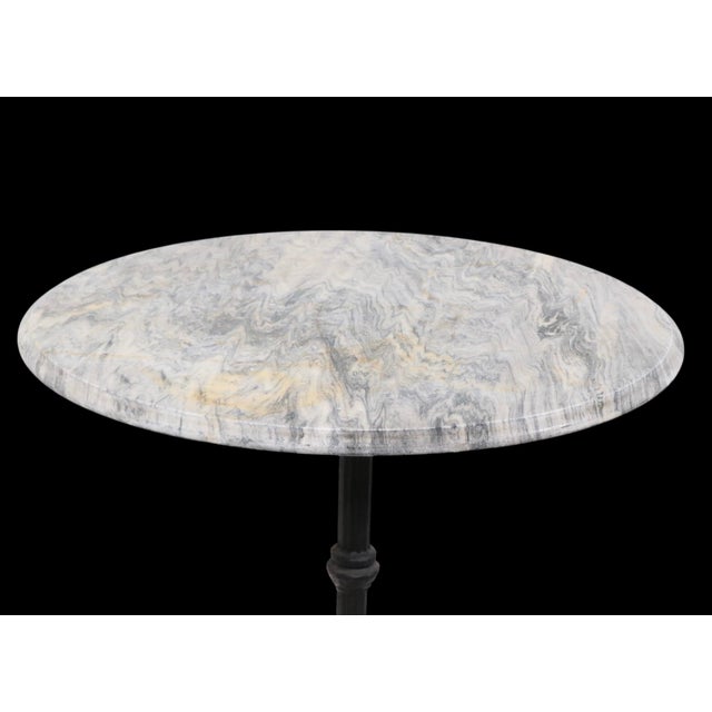 Metal Antique Marble Top Cafe Bistro Dining Table For Sale - Image 7 of 9