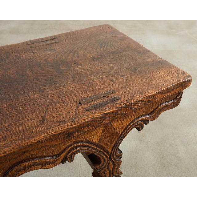 Rustic Anglo-Indian Carved Hardwood Bench Seat For Sale - Image 9 of 12