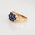 Mid 20th Century Cabochon Sapphire Diamond Ring Sz 6.75 18k Yellow Gold Fine Vintage Jewelry For Sale - Image 4 of 7