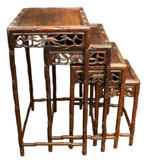 Circa 1890 Set of 4 Chinese Export Nesting Tables