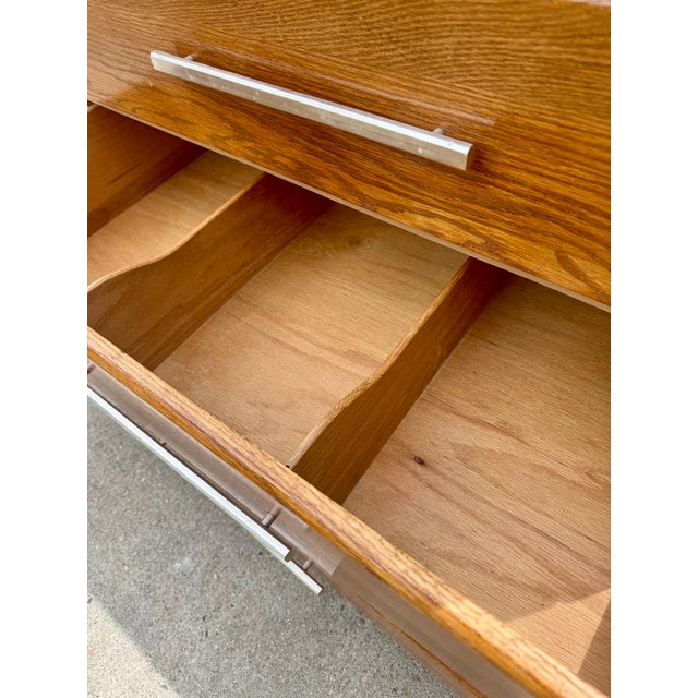 Vintage Raymond Loewy for Mengel Oak Chest of Drawers For Sale In Denver - Image 6 of 10