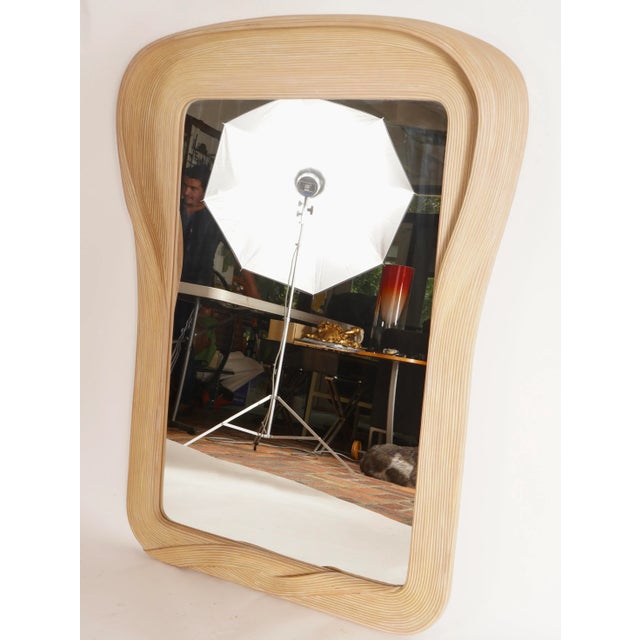1980s Betty Cobonpue Scultura Rattan Wall Mirror For Sale - Image 5 of 11